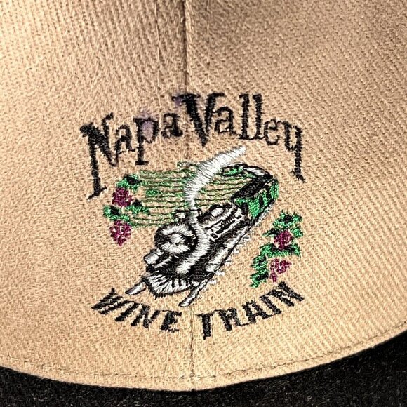 KC Other - Napa Valley Wine Train Snapback Hat Cap Embroidered KC Beige Black